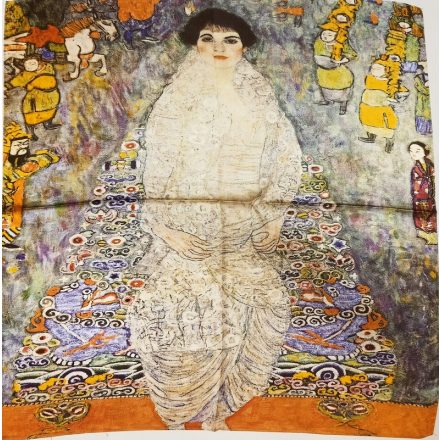 70x70 cm-es festményes nőalakos selyem sál, kendő - Gustav Klimt  - ÚJ