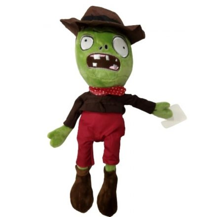 Barna kalapos, piros ruhás zombi plüss figura - Plants vs. Zombies - ÚJ