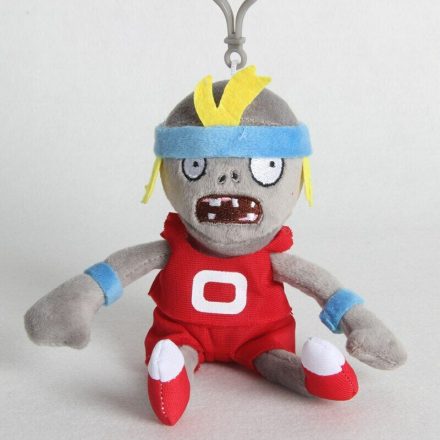 Sportoló, piros ruhás zombi plüss figura, kulcstartós, 20 cm - Plants vs. Zombies - ÚJ