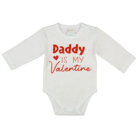 "Daddy is my Valentine" feliratos valentin napi baba body fehér