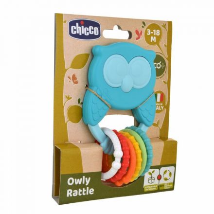 Owly bagoly csörgő-rágóka ECO+ ökoműanyag - Chicco