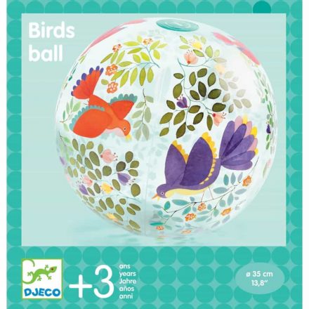 Djeco Felfújható labda, ∅ 35 cm - Madárkák - Birds ball