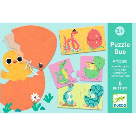 Djeco Párosító puzzle - Kié a tojás, 12 db-os