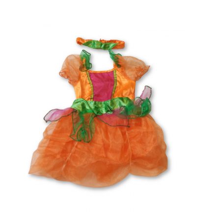 2-3 évesre narancssárga tüllös jelmezruha fejpánttal, halloween