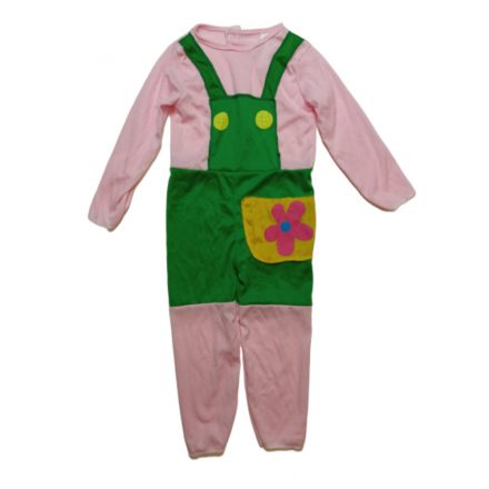 3-4 évesre rózsaszín-zöld virágos jelmez overall