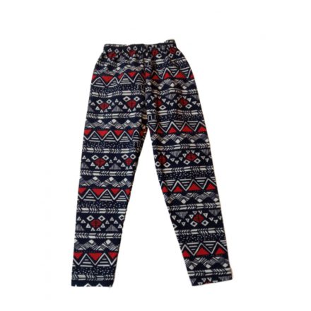92-98-as kék-fehér-piros mintás leggings - ÚJ