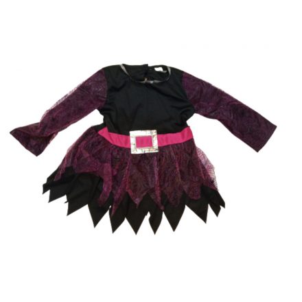 6-7 évesre pink-fekete boszorkányruha, jelmez - Halloween - ÚJ
