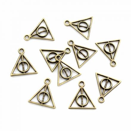 Bronz színű medál, függő, 13x12 mm - Harry Potter - ÚJ (1 db)