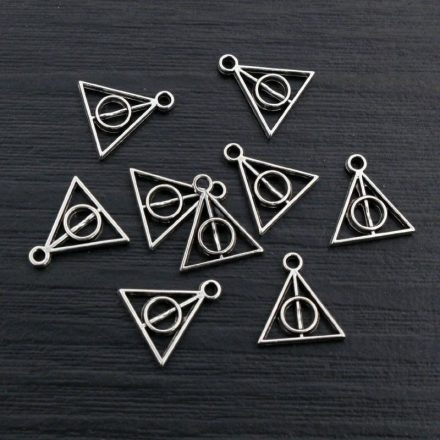 Ezüst színű medál, függő, 13x12 mm - Harry Potter - ÚJ (1 db)