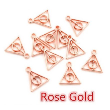 Rosegold színű medál, függő, 13x12 mm - Harry Potter - ÚJ (1 db)