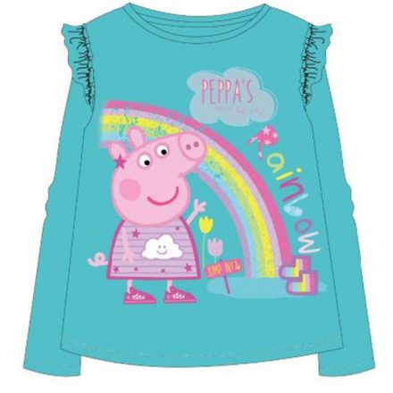 116-os Peppa malac Rainbow gyerek hosszú póló, felső 116 cm - ÚJ