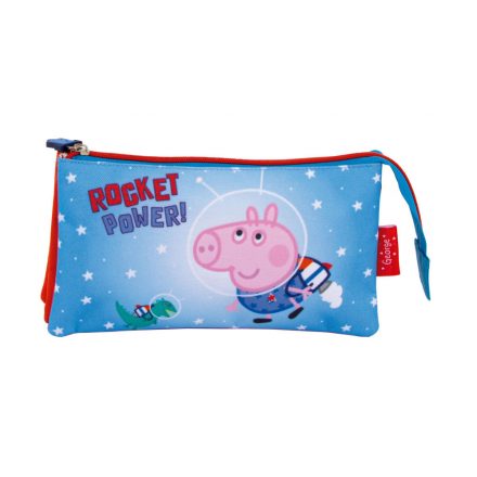 Peppa malac Rocket 3 rekeszes tolltartó 21 cm - ÚJ