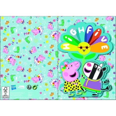 Peppa malac Highfive 3D pop-up 3D üdvözlőkártya + boríték - ÚJ