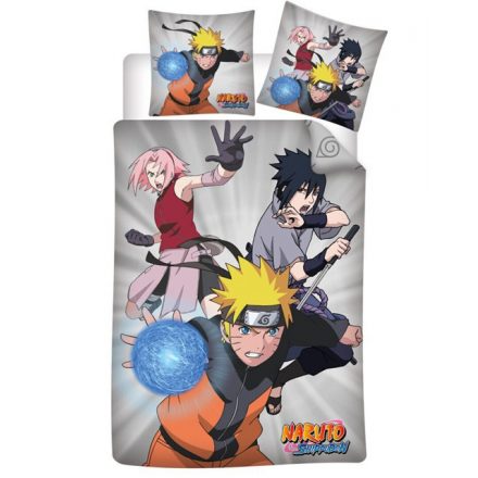 Naruto Team 7 ágyneműhuzat 140×200cm, 63×63 cm microfibre - ÚJ