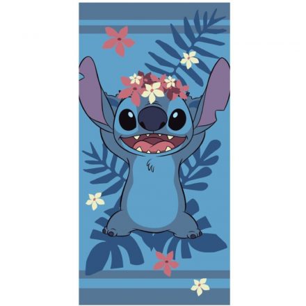 Disney Lilo és Stitch, A csillagkutya Wreath fürdőlepedő, strand törölköző 70x140cm (Fast Dry) - ÚJ