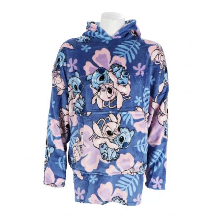 Disney Lilo és Stitch, A csillagkutya Hibiscus belebújós plüss polár takaró, poncsó 3-6 év - ÚJ