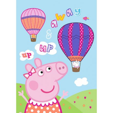 Peppa Malac Hot Air Balloon polár takaró 100x140cm - ÚJ