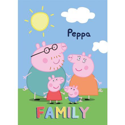 Peppa malac Family polár takaró 100x140cm - ÚJ