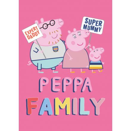 Peppa malac Family Pink polár takaró 100x140cm - ÚJ