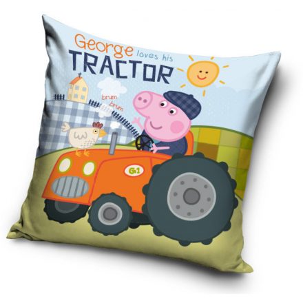 Peppa malac George's Tractor párnahuzat 40x40 cm Velúr - ÚJ