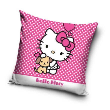 Hello Kitty Dots párnahuzat 40x40 cm Velúr - ÚJ