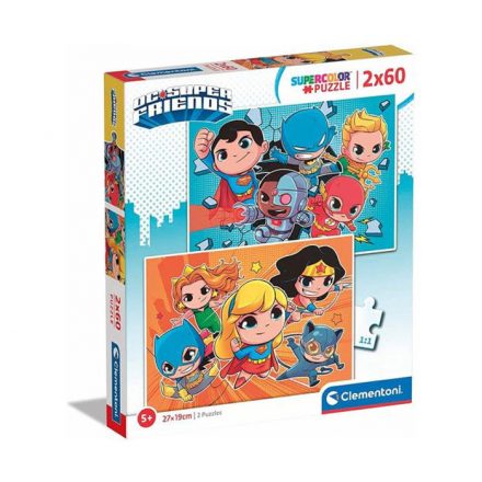 DC Super Hero Mini Friends 2x60 db-os puzzle Clementoni