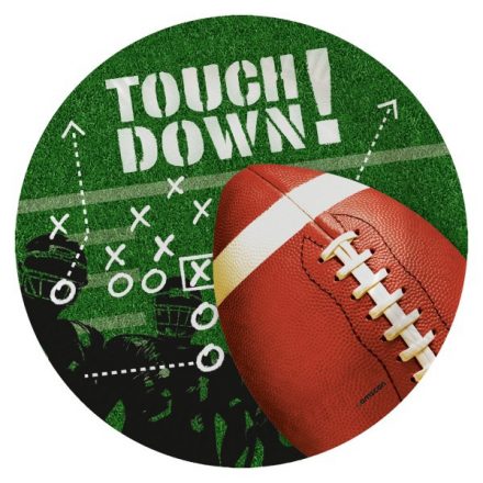 Amerikai futball Touchdown papírtányér 8 db-os 23 cm