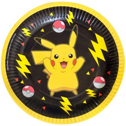 Pokémon Thunder papírtányér 8 db-os 18 cm