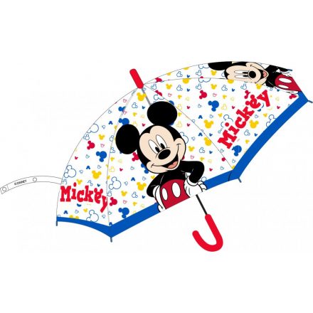 Disney Mickey gyerek félautomata átlátszó esernyő Ø74 cm - ÚJ