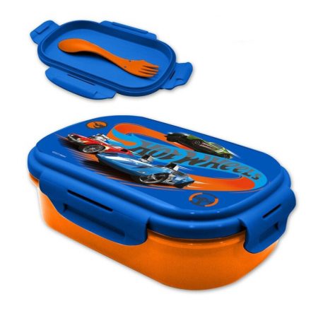 Hot Wheels szendvicsdoboz + evőeszköz szett - ÚJ