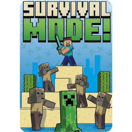 Minecraft Survival Mode polár takaró 100x140cm