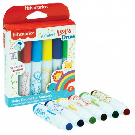 Fisher-Price Let's Draw kimosható filctoll 6 db-os - ÚJ