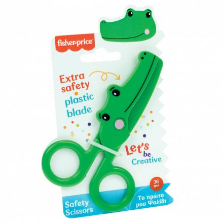 Fisher-Price Crocodile biztonsági olló 13 cm - ÚJ