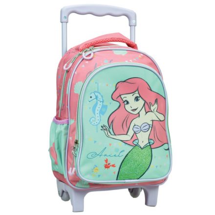 Disney Hercegnők Ariel gurulós ovis hátizsák, táska 30 cm - ÚJ