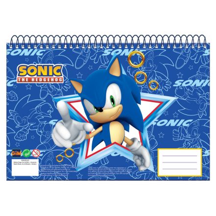 Sonic a sündisznó Rush A/4 spirál vázlatfüzet, 30 lapos - ÚJ