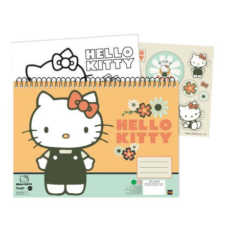 Hello Kitty Stay Sunny A/4 spirál vázlatfüzet 40 lapos matricával - ÚJ