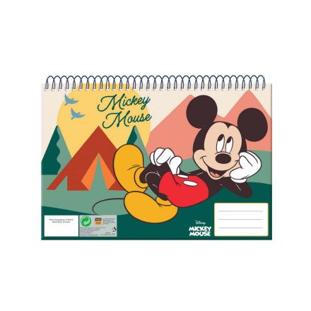 Disney Mickey Nature A/4 spirál vázlatfüzet, 30 lapos