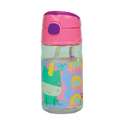 Fisher-Price Animals műanyag kulacs akasztóval 350 ml - ÚJ