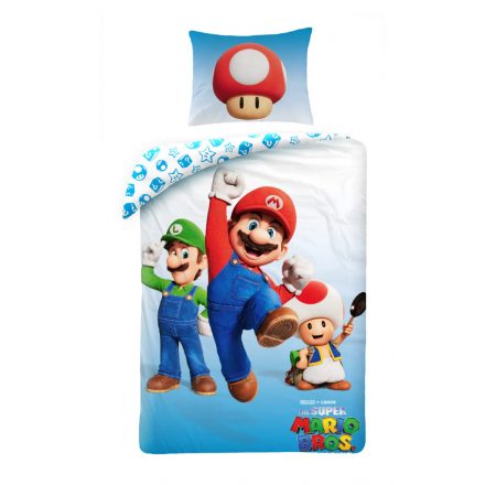 Super Mario Power-Up ágyneműhuzat 140×200cm, 70×90 cm microfibre - ÚJ