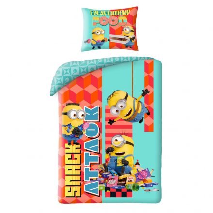 Minyonok Snack Attack ágyneműhuzat 140×200cm, 70×90 cm microfibre - ÚJ