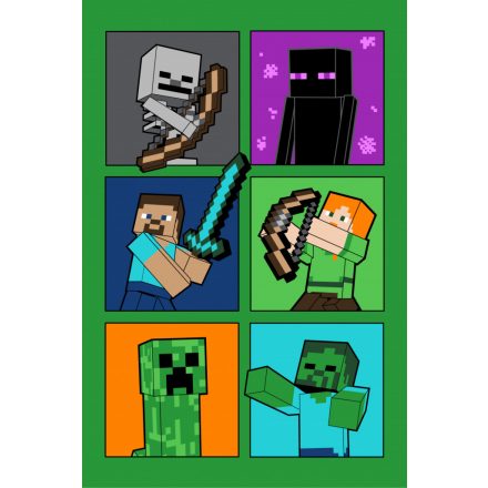 Minecraft Fight Badges szuper puha polár takaró 100*150cm - ÚJ