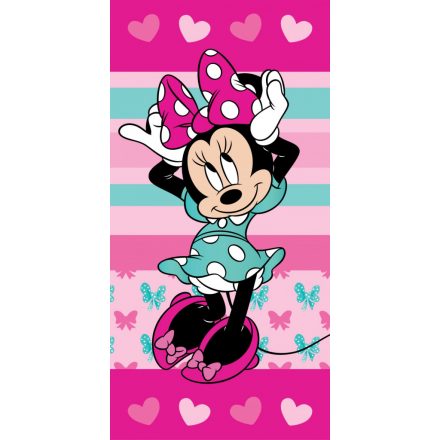 Disney Minnie Hearts fürdőlepedő, strand törölköző 70x140cm - ÚJ