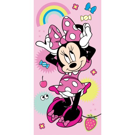 Disney Minnie Rainbow fürdőlepedő, strand törölköző  70x140cm - ÚJ