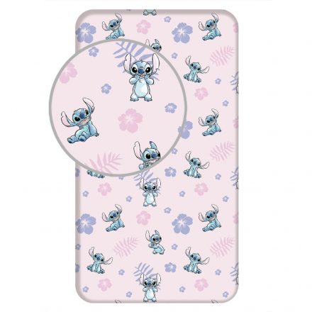 Disney Lilo és Stitch, A csillagkutya Pink gumis lepedő 90x200 cm - ÚJ