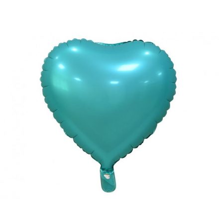 Matt Turquoise Heart, Türkiz szív fólia lufi 37 cm