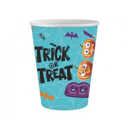 Halloween Boo papír pohár 6 db-os 250 ml - ÚJ