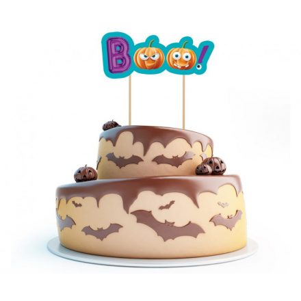 Halloween Boo torta dekoráció 18 cm - ÚJ