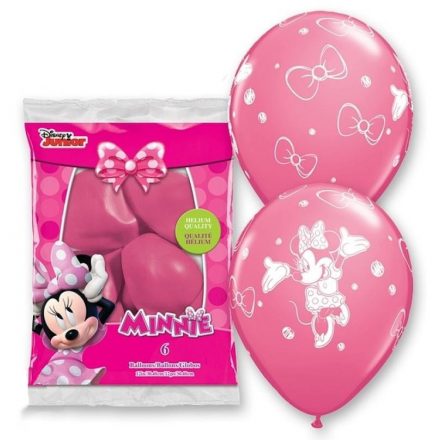 Disney Minnie Pastel Pink léggömb, lufi 6 db-os 12 inch (30cm) - ÚJ