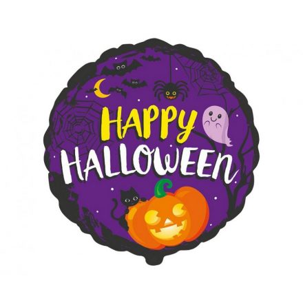 Happy Halloween Purple fólia lufi 48 cm (WP) - ÚJ