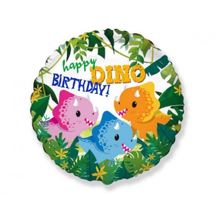 Happy Birthday Dino, Dinoszaurusz fólia lufi 46 cm (WP) - ÚJ